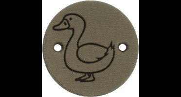 Durable Leren Label met Eendopdruk – 2 cm – Set van 2 Stuks