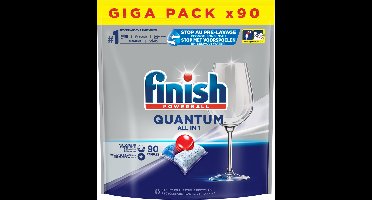 Finish Powerball - Quantum All in 1 - Vaatwastabletten - Stralende Glans - 90 Tabletten