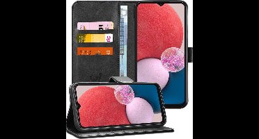 Hoesje geschikt voor Samsung Galaxy A13 4G - Book Case Kunstleer Wallet Cover Portemonnee Pasjeshouder Hoes Zwart
