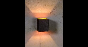 Groenovatie Wandlamp Vierkant - Vast - G9 Fitting - Mat Zwart en Goud