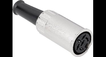 BKL Electronic 0202009 DIN-connector Bus, recht Aantal polen: 4 Zilver 1 stuk(s)