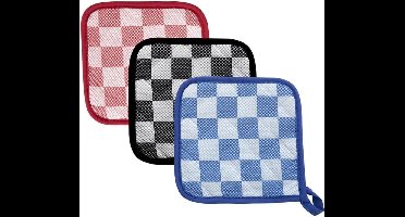 Pannenlap 17cm ruit rood,blauw of zwart