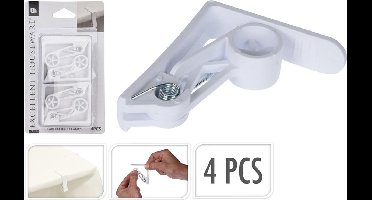 Tafelkleedklemmen kaart a 4 stuks wit