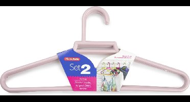 Kledinghangers - 20x - lichtroze - kunststof - 41 cm - kledingkast