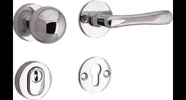 Veiligheidsgarnituur - Chroom - Mi Satori - Mi Satori knop/kruk op - SKG Linea glans chroom rechts