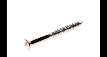 Kelfort Houtschroef lenskop zaagsnede messing vernikkeld 3.5 x 16mm