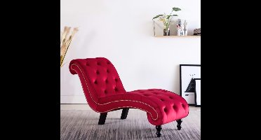 vidaXL - Chaise - longue - fluweel - rood