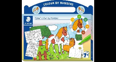 STAEDTLER triplus mixed set colour by numbers "paarden"