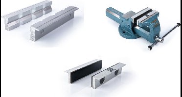 2 Sets 150 mm Opzetbekken Bankschroef met Rubber en Aluminium Dubbele V