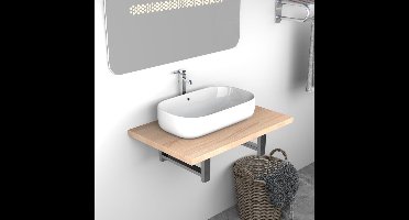 vidaXL - Badkamermeubel - 60x40x16,3 - cm - eikenkleurig