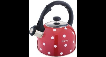 Kinghoff Fluitketel rood stippel - 2,6 l