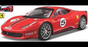 Bburago Ferrari Ferrari 458 Challenge - Modelauto - Schaal 1:24 - Rood/Wit/Zwart