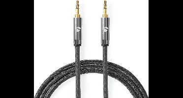 Nedis Stereo-Audiokabel - 3,5 mm Male - 3,5 mm Male - Verguld - 1.00 m - Rond - Antraciet / Gun Metal Grijs - Cover Window Box