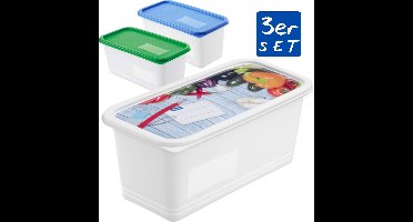 Rotho Domino Diepvriesdozen Etiket Decor 3x1.5L Wit