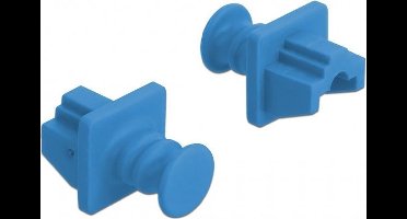 RJ45 (m) afsluitcovers voor RJ45 (v) poorten met ronde greep - 10 stuks / blauw