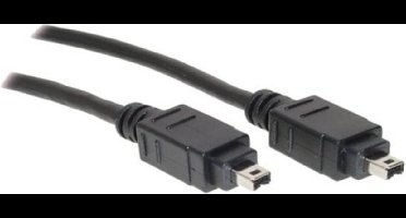 FireWire 400 kabel met 4-pins - 4-pins connectoren / zwart - 3 meter