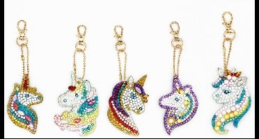 Diamond Painting "JobaStores®" Sleutelhanger Set Eenhoorn (5 stuks)