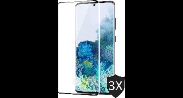 Screenprotector geschikt voor Samsung S20 Plus - Full Screen Protector Glas - 3 Stuks