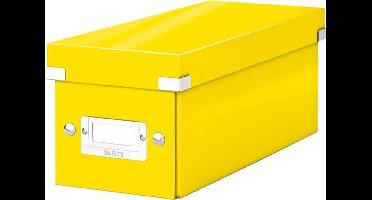 Leitz WOW Click & Store Kartonnen Opbergdoos met Deksel voor CD's - 84% Gerecycled Karton - 14.3 x 13.6 x 35.2 Cm (BxHXD) - Geel
