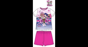 LOL Surprise pyjama - wit - fushia - maat 110 / 5 jaar