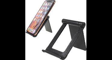 Smartphone & Tablet Houder - Bureau Tafel Standaard|Zwart|inklapbaar|universeel | geschikt voor Samsung iPhone iPad