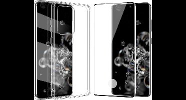 Hoesje geschikt voor Samsung Galaxy S20 Ultra - Screen Protector FullGuard - Back Cover Case ShockGuard Transparant & Screenprotector