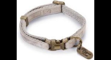 Designed by Lotte Kattenhalsband Velura - Velvet - Grijs - Fluweel - 20-30 cm
