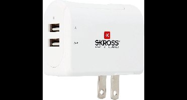 SKROSS Reisstekker US 2x USB 2 (Side Connection)