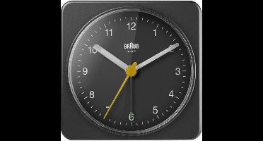 Braun BC03B - Wekker - Analoog - Vierkant - Alarm - Zwart