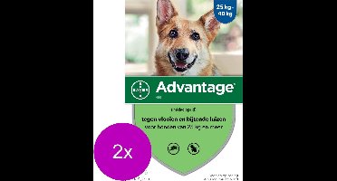 Advantage Hond 4 pip - Anti vlooien en luizenmiddel - 2 x 4 ml 25-40 Kg