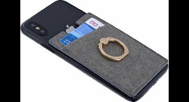 Ntech Peel & Stick universele Smartphone Pocket kaarthouder met een ringstandaard Grijs