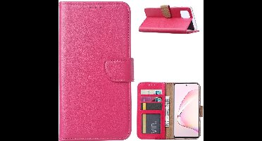 Hoesje Geschikt Voor Samsung Galaxy Note 10 Lite Hoesje met Pasjeshouder - Roze/Pink