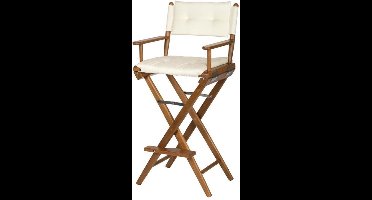 Stuurstoel Hoog Teak DeLuxe met Crème kussenset