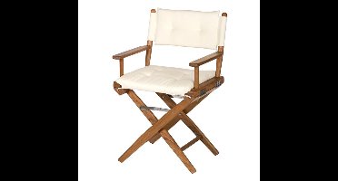 Regisseursstoel Teak DeLuxe met Crème kussenset