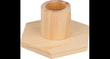 Houten kaarsenhouder zeshoekig 9 cm - Artemio