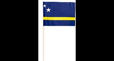 50 Papieren zwaai vlaggen 20 x 30 centimter Curacao