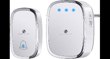 Equivera Draadloze Deurbel - Draadloze Deurbel - Draadloze Deurbel voor Buiten - Huis Deurbel - Belknop - 1 Zender + 1 Ontvanger - Waterdicht - Draadloze Deurbel Set