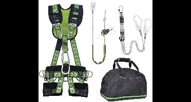 Kratos complete set valbeveiliging Comfort-Plus - Werkpositielijn - Y-leeflijn 1.5m - Maat M-L