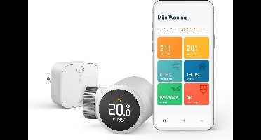 tado° Slimme Radiatorknop Starterskit X - Slimme Thermostaatknop - incl. Matter Bridge & 6 Radiatorknoppen - Zwart/Wit