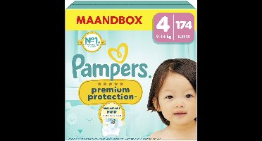 Pampers Premium Protection Maat 4, 174 Luiers, 9kg-14kg
