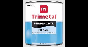 Trimetal Permacryl FX Satin - Polyvalente zijdeglans watergedragen lakverf voor binnen ( 2 in 1) - Kleur RAL 9001 Cremewit - 1 L