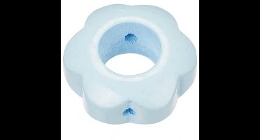 Houten Bloemenkraal voor speenketting 2pcs x 29x12mm, Lichtblauw