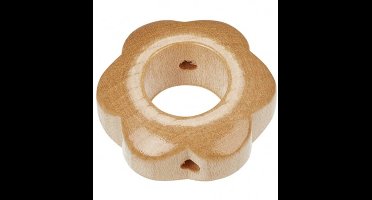 Houten Bloemenkraal voor speenketting 2pcs x 29x12mm, Natuur licht