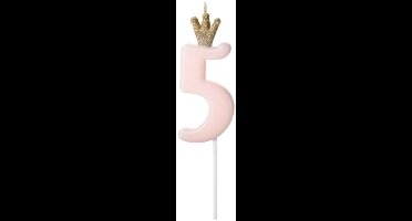 Verjaardagskaars Nummer 5, lichtroze