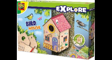 SES Creative – Explore - Vogelhuis - Knutsel en versier jouw vogelhuis – nestkast - Knutselpakket – Bouwpakket vogelhuis