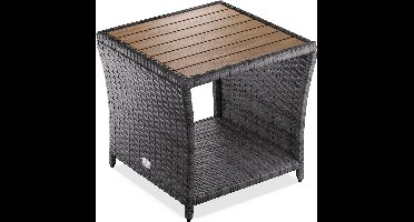 Casaria Bijzettafel - Polyrattan Vierkant 45x45x40cm - Grijs