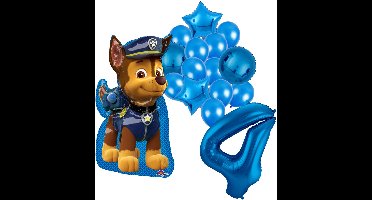 Paw Patrol Chase ballonnen pakket - 58x78cm - Folie Ballon - 4 jaar - Themafeest - Verjaardag - Ballonnen - Versiering - Helium ballon