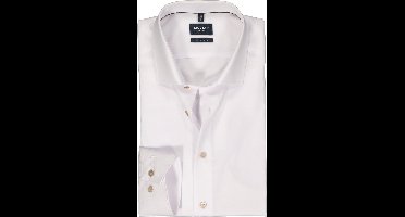 OLYMP modern fit overhemd - structuur - wit - Strijkvrij - Boordmaat: 45