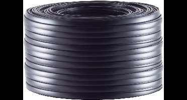 Telefoonkabel 4-aderig op rol | CCA (AWG30) | plat | zwart | 10 meter