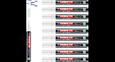 edding 790 lakmarker wit 10 stuks - ronde punt 2-3 mm - verfstift voor veel verschillende ondergronden - goed zichtbaar op transparante en donkere ondergronden